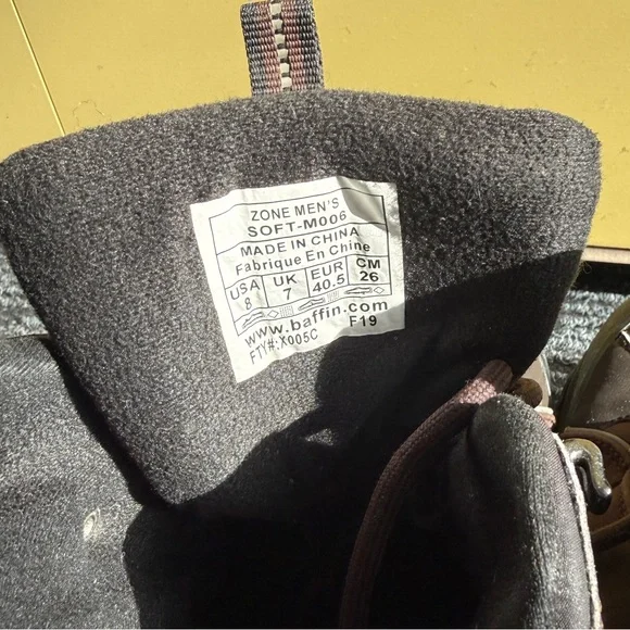 HP 🖤 Baffin Men’s Zone Softshell Boot - Brown - Picture 6 of 11